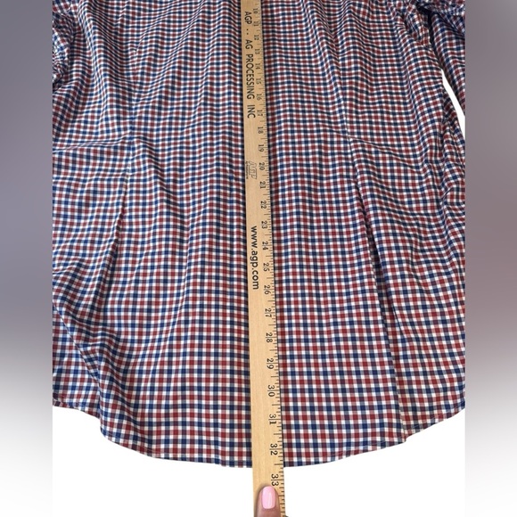 Eton Contemporary Fit Shirt XL 17 / 43 Red Blue Gingham Check 100% Cotton K22 - Picture 5 of 7